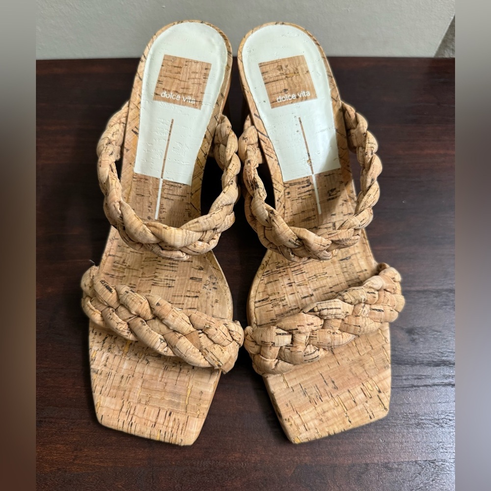 Dolce Vita Paily Braided Cork Block Heel Sandals – Size 8.5 – New - Picture 7 of 12